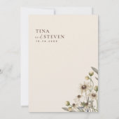 Boho Wedding Beige botanische uitnodiging (Achterkant)