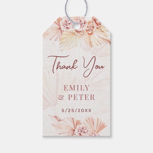 Boho Wedding Blush Bohemian Engagement Party gaste Cadeaulabel (Voorkant)