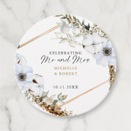 Boho Wedding Celebrating Mr & Mrs Custom Floral Bedankjes Labels