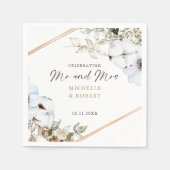 Boho Wedding Celebrating Mr & Mrs Custom Floral Servet (Voorkant)