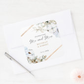 Boho Wedding Celebrating Mr & Mrs Custom Floral Vierkante Sticker (Envelop)