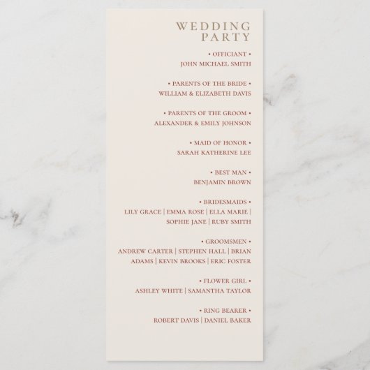 Boho Wedding Ceremony Programmakaart (Achterkant)