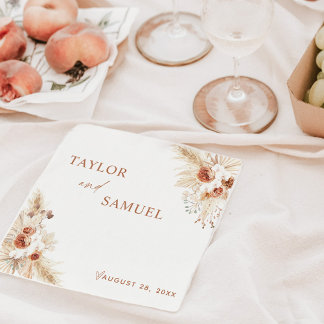 Boho Wedding Cocktail Paper Napkin Servet