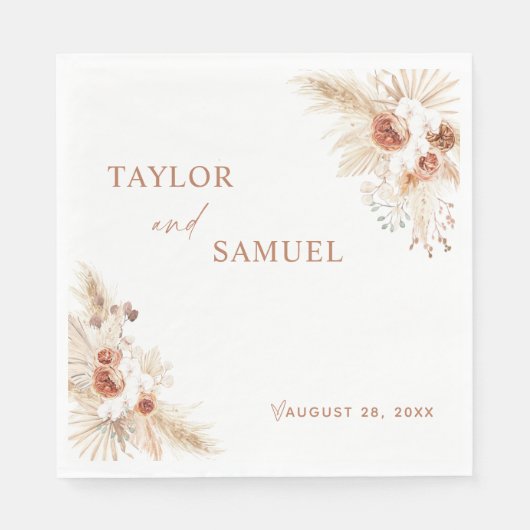 Boho Wedding Cocktail Paper Napkin Servet (Voorkant)
