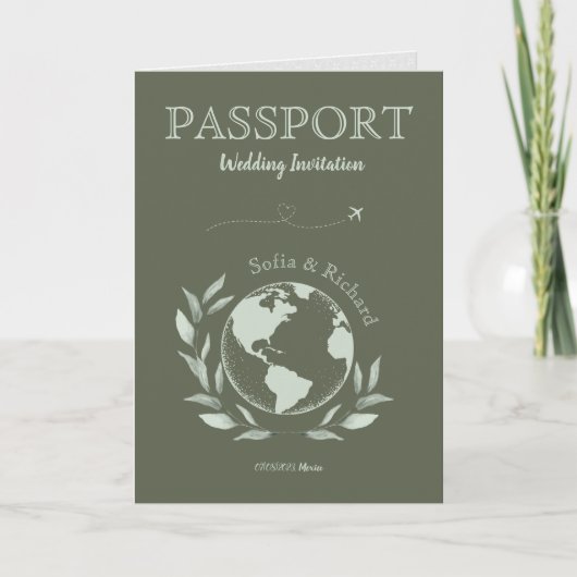 Boho Wedding Destination Passport Map QR Code (Voorkant)