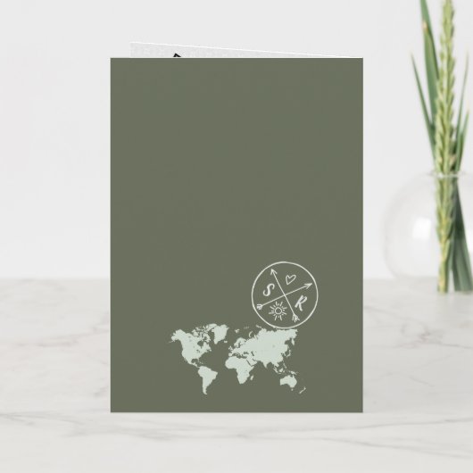 Boho Wedding Destination Passport Map QR Code (Achterkant)