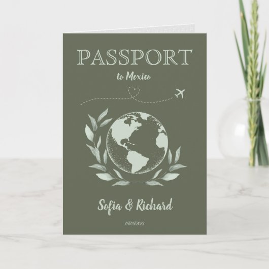 Boho Wedding Destination Passport Map QR Code (Voorkant)