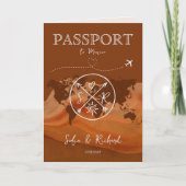 Boho Wedding Destination Passport Map Terracotta (Voorkant)