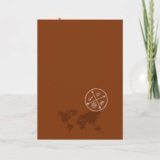 Boho Wedding Destination Passport Map Terracotta (Achterkant)