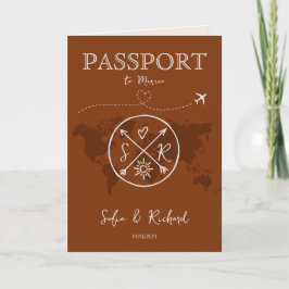 Boho Wedding Destination Passport Map Terracotta