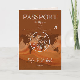 Boho Wedding Destination Passport Map Terracotta