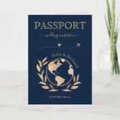 Boho Wedding Destination Passport Wereldkaart (Voorkant)