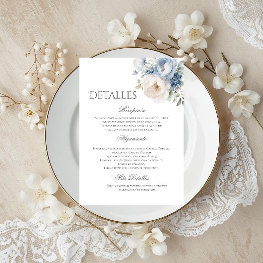 Boho Wedding Details in Spanish Bedankkaart