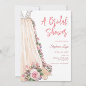 Boho Wedding Dress Bridal Shower Kaart (Voorkant)