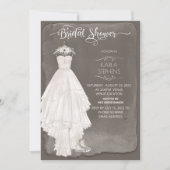 Boho Wedding Dress Casual Waterverf Design Shower Save The Date (Voorkant)