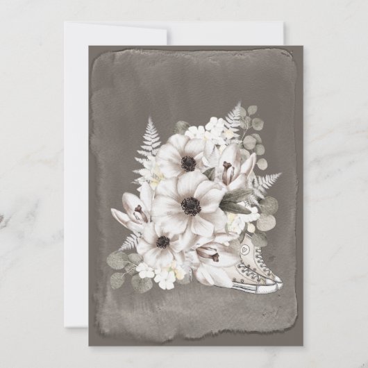 Boho Wedding Dress Casual Waterverf Design Shower Save The Date (Achterkant)