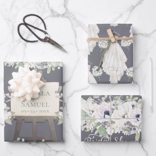 Boho Wedding Dress Casual Waterverf Vrijgezellenfe Inpakpapier Vel (Voorkant)