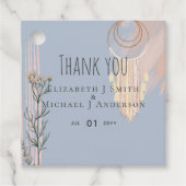 BOHO Wedding Dusty Blue Peach Dream Catcher Bedankjes Labels (Voorkant)