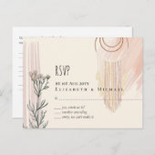 BOHO Wedding Dusty Blue Peach Dream Catcher Briefkaart (Voorkant / Achterkant)
