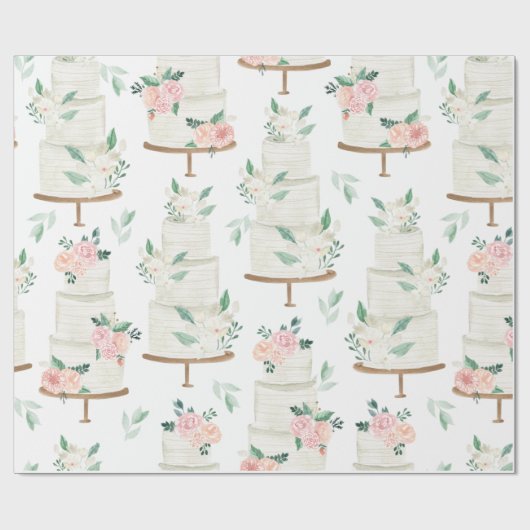 Boho Wedding Elegant Waterverf Cadeaupapier (Vlak)