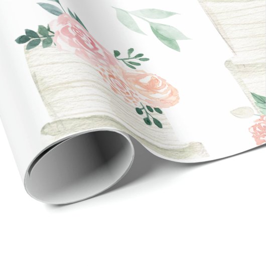 Boho Wedding Elegant Waterverf Cadeaupapier (Rol Hoek)