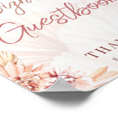 Boho Wedding Guestbook Sign Bohemian Verloving Poster (Hoek)