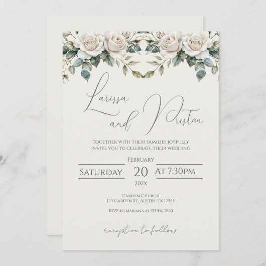 Boho Wedding Invitation Kaart (Voorkant / Achterkant)