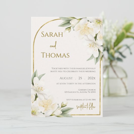 Boho Wedding Invitation Kaart (Staand voorkant)