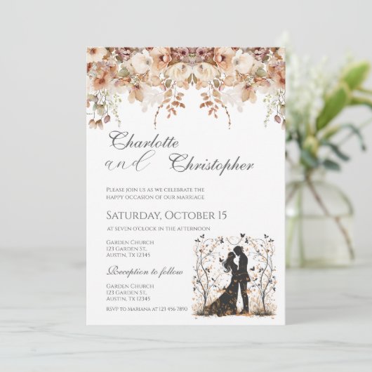 Boho Wedding Invitation Kaart (Staand voorkant)