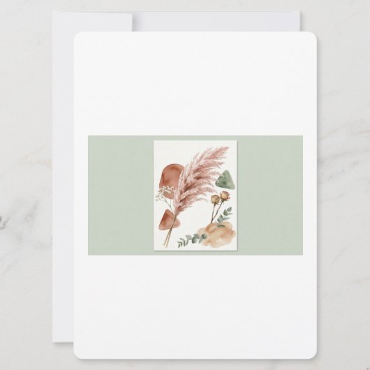 Boho Wedding Invitation | Terracotta Pampas Grass  (Voorkant)