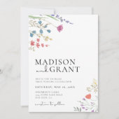 Boho Wedding Invitation, Wildflower Wedding Invite Kaart (Voorkant)