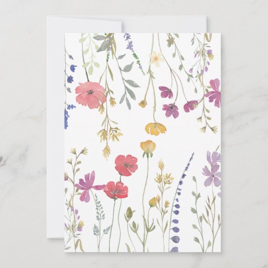 Boho Wedding Invitation, Wildflower Wedding Invite Kaart (Achterkant)