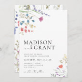 Boho Wedding Invitation, Wildflower Wedding Invite Kaart (Voorkant / Achterkant)