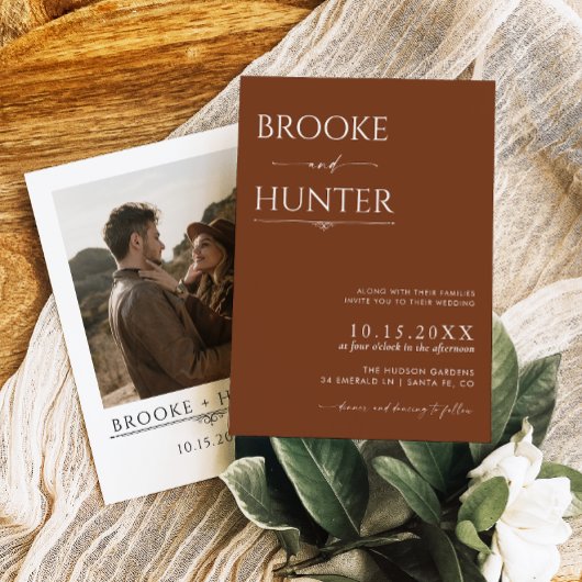 Boho Wedding Invite | Moderne minimalistische brui Kaart