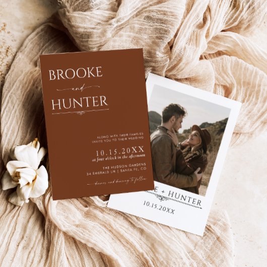 Boho Wedding Invite | Moderne minimalistische brui Kaart