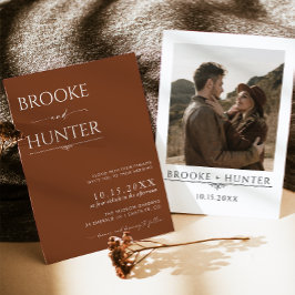 Boho Wedding Invite | Moderne minimalistische brui Kaart