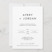 Boho Wedding Invite | Moderne minimalistische foto Kaart (Voorkant)