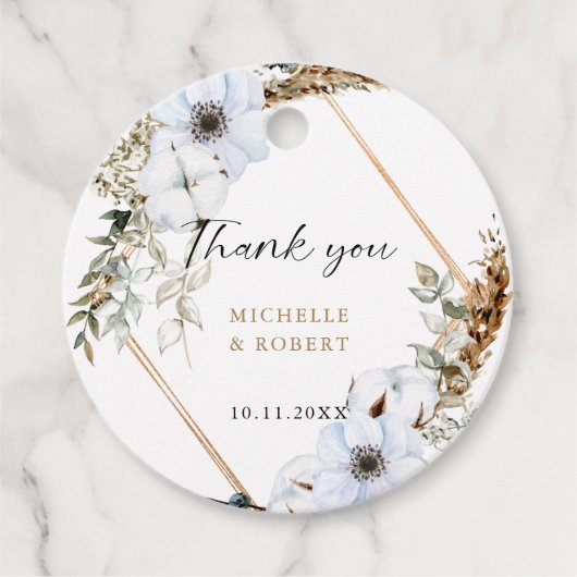 Boho Wedding Lijst Elegant Floral Fall Wedding Bedankjes Labels (Voorkant)