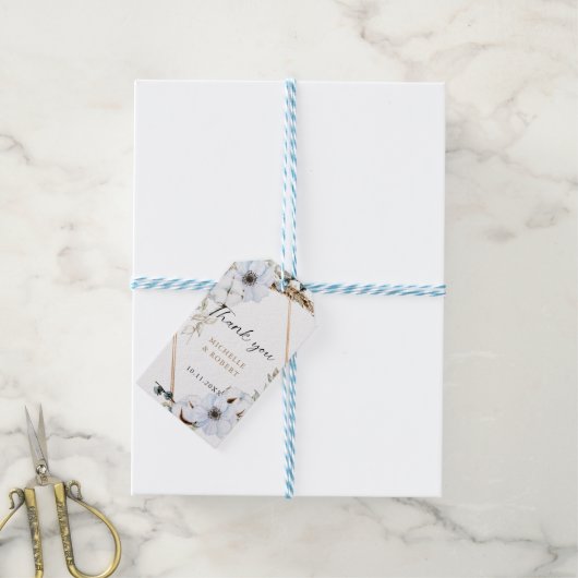 Boho Wedding Lijst Floral Fall Wedding Elegant Cadeaulabel (Met Touw)