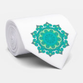 Boho Wedding Mandala | Bohemian Aqua Turquoise Stropdas (Opgerold)