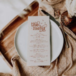 Boho Wedding Menu<br><div class="desc">Dit is een retro thema bruiloft menu sjabloon. Bewerk de meeste* bewoordingen en kleuren op deze retro bruiloft nodig uit om het te laten passen bij uw evenemententhema persoonlijke stijl! (de woorden "de" en "menu" zijn niet bewerkbaar, maar je kunt de kleuren ervan wijzigen!) // Voor overeenkomende design, zoek BIRDIE...</div>
