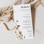 Boho Wedding Menu<br><div class="desc">Dit stijlvolle en elegante trouwmenu bevat prachtige handbeschilderde waterverf wildbloemen die zijn gerangschikt als een mooie bouquet die perfect is voor lente-,  zomer- of valbruiloften. Zoek overeenkomende objecten in het Witte Boho Wildflower Wedding Collectie.</div>