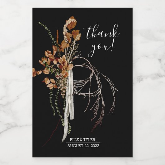 Boho Wedding Mini Wine Fleslabel Wijn Etiket (Enkel label)