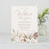 Boho Wedding: Mooie Floral alle seizoenen Kaart (Staand voorkant)