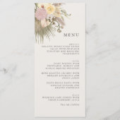 Boho Wedding Pampas Grass Orchid Palm Protea Menu (Voorkant)
