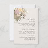Boho Wedding Pampas Grass Palm Info Kaart (Voorkant)