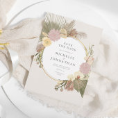 Boho Wedding Pampas Grass Palm Orchidee Bloemen Save The Date