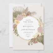 Boho Wedding Pampas Grass Palm Orchidee Bloemen Save The Date (Voorkant)