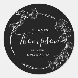 Boho Wedding Personaliseer tekst Klassic Round Sti Ronde Sticker