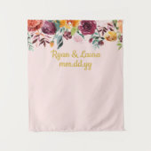 Boho Wedding Photo Booth Backdrop Blush Gold Prop Wandkleed (Voorkant)